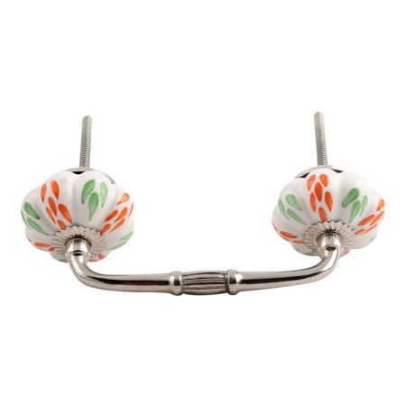 Mixed Leaf Ceramic Bridge Handle